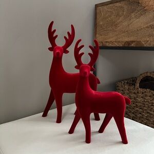 SOLD Red Velvet Nesting Reindeer Set